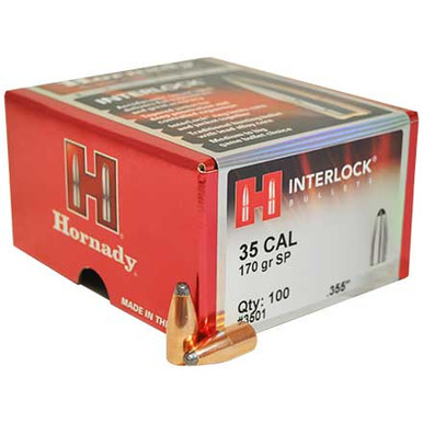 Hornady InterLock .35 Cal 170 gr SP Bullets-100cnt