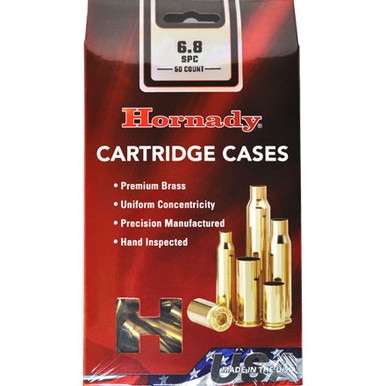 Hornady 6.8 SPC Unprimed Rifle Brass 50cnt-8629