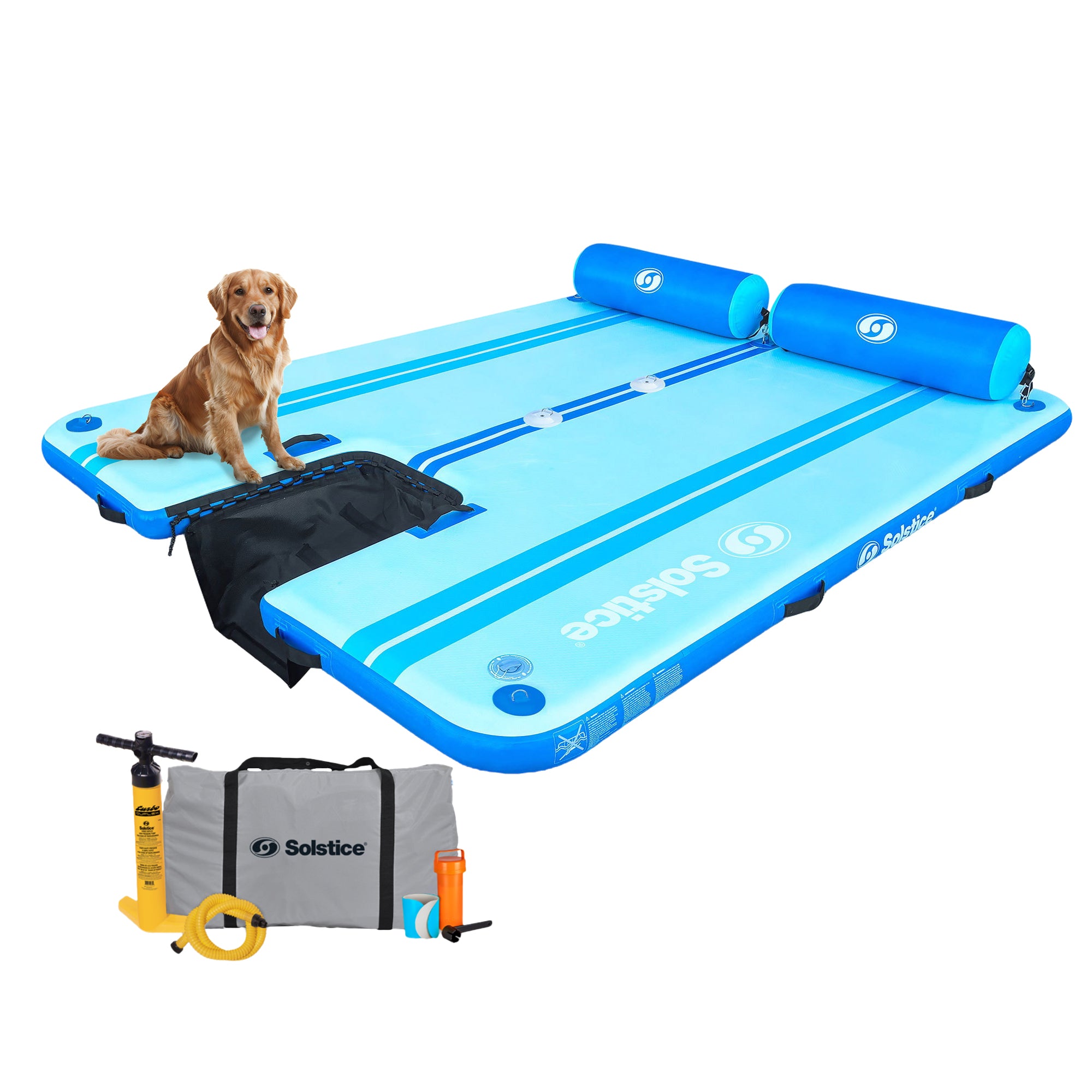 Solstice Original Floating Inflatable Dock RISE Water Mat 10 x 8 Foot Platform