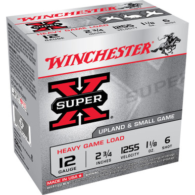 Winchester XU12H6 SuperX 12 Gauge 2.75" 1 1/8 oz 6 Shot 25 Rounds
