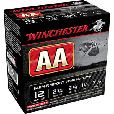 Winchester AASC127 AA SS 12 Gauge 2.75" 1 1/8 oz 7.5 Shot 25 Rounds