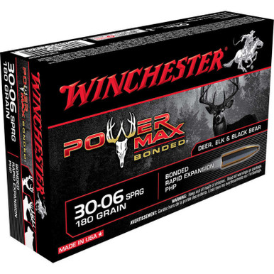 Winchester X30064BP Power Max Bonded 30-06 180 GR Protected Hollow Point 20 Rounds