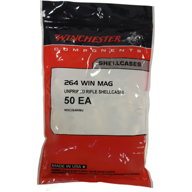 WINCHESTER 264 WIN MAG UNPRIMED RIFLE BRASS CASES 50 COUNT WSC264WMU