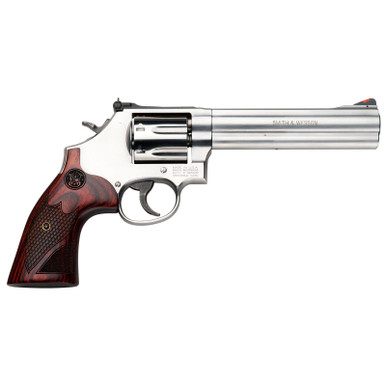 Smith & Wesson 686 Plus Deluxe Revolver 357 Mag/38 Spec 6" Barrel Stainless Finish Wood Grips 7Rd Adjustable Sights