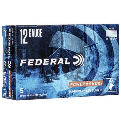 Federal F130 RS Power-Shok 12 Gauge 2.75" 1-1/4 oz Hollow Point Rifled Slug 5 Rounds