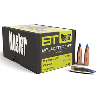 NOSLER 25100 25CAL 100GR BALLISTIC TIP 50 CT.