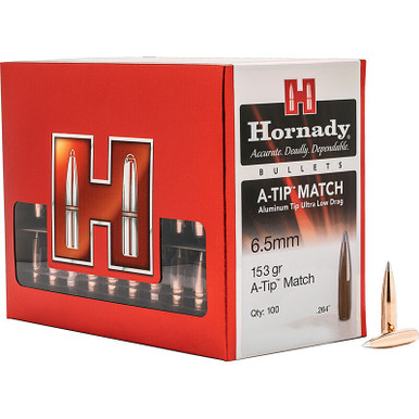 HORNADY 2638 6.5MM .264 153 GR A-TIP MATCH 100 CT.