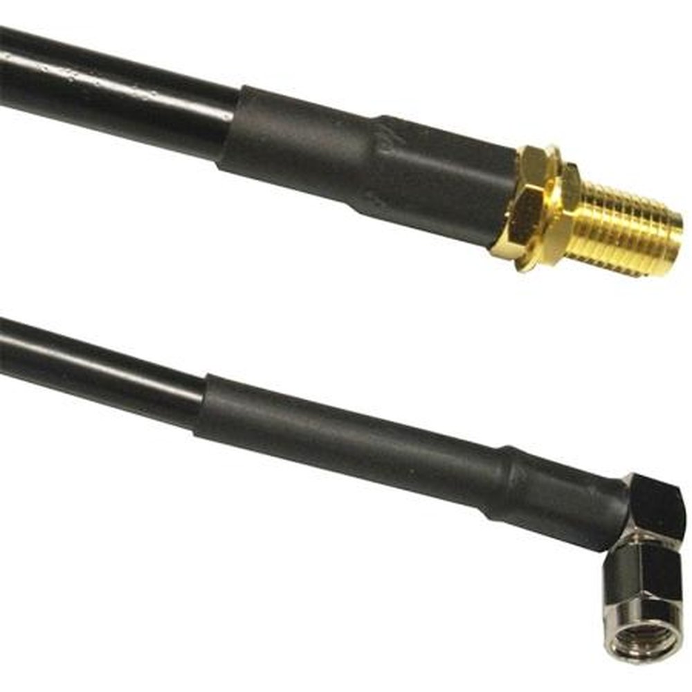 VENTEV 100-19-20RA-P18" 18" TWS-100 Antenna Extension Cable with RPSMA Female to Right Angle RPSMA Male Includes Heat Shrink