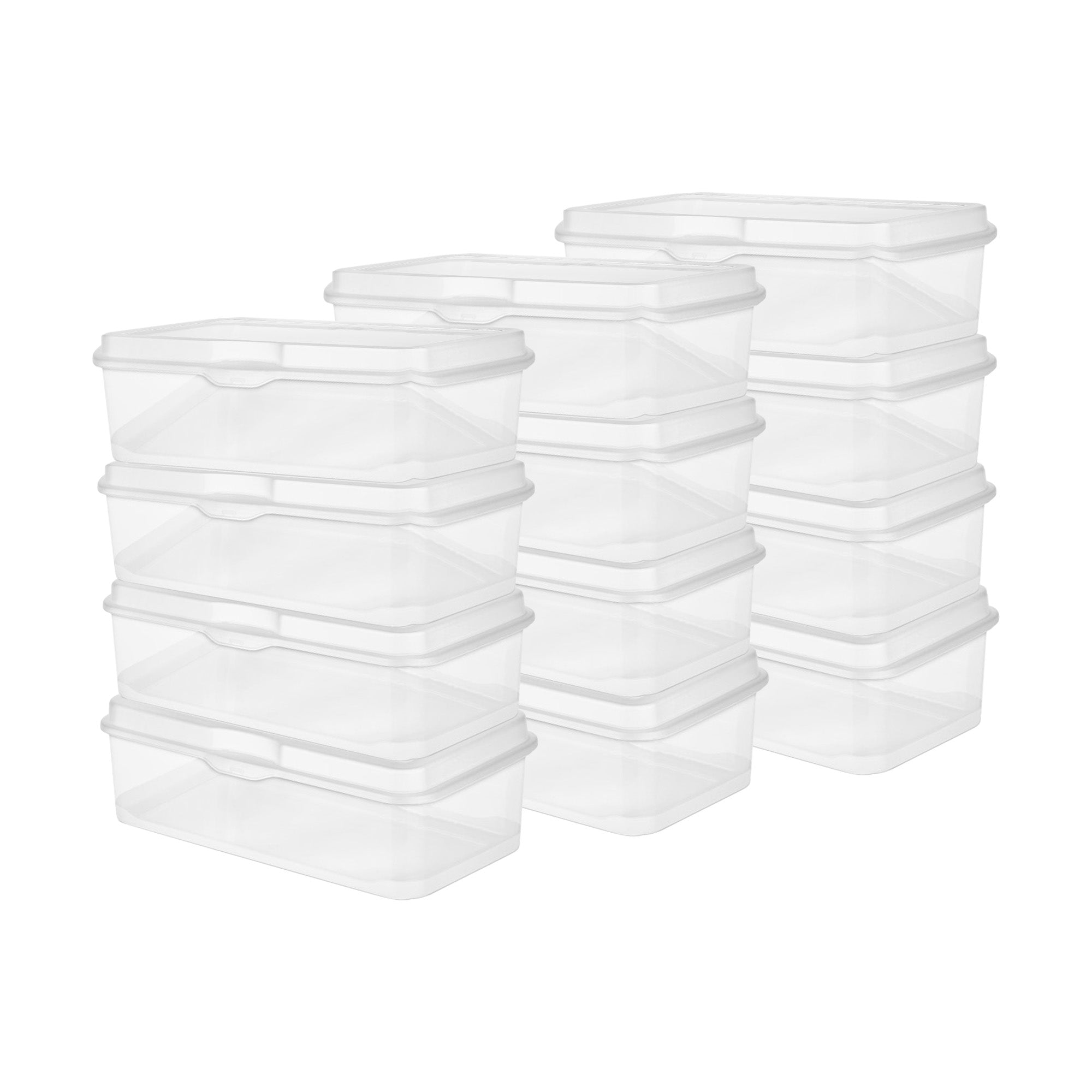 Sterilite Plastic Stacking FlipTop Latching Storage Container, Clear, (12 Pack)