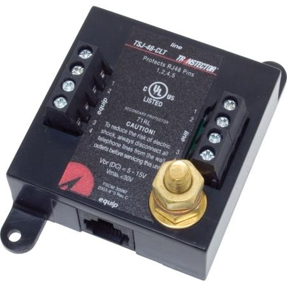 TRANSTECTOR 1101-300-1 Surge Suppressor for Equipment on T1/E1 Lines with RJ-48 Connectors Using Pins 1,2&4,5.12 V Nominal Service Level.15V Clamp