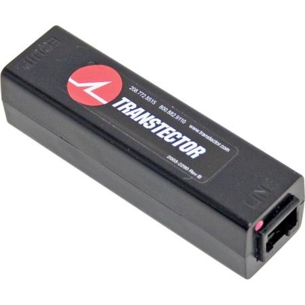 TRANSTECTOR 1101-911-1 10/100 Base-T (x) Gas Tube Arrestor.Covers All POE Circuits Upto 60V.RJ 45 Connectors.Not Rated for Outdoor Use Unless in