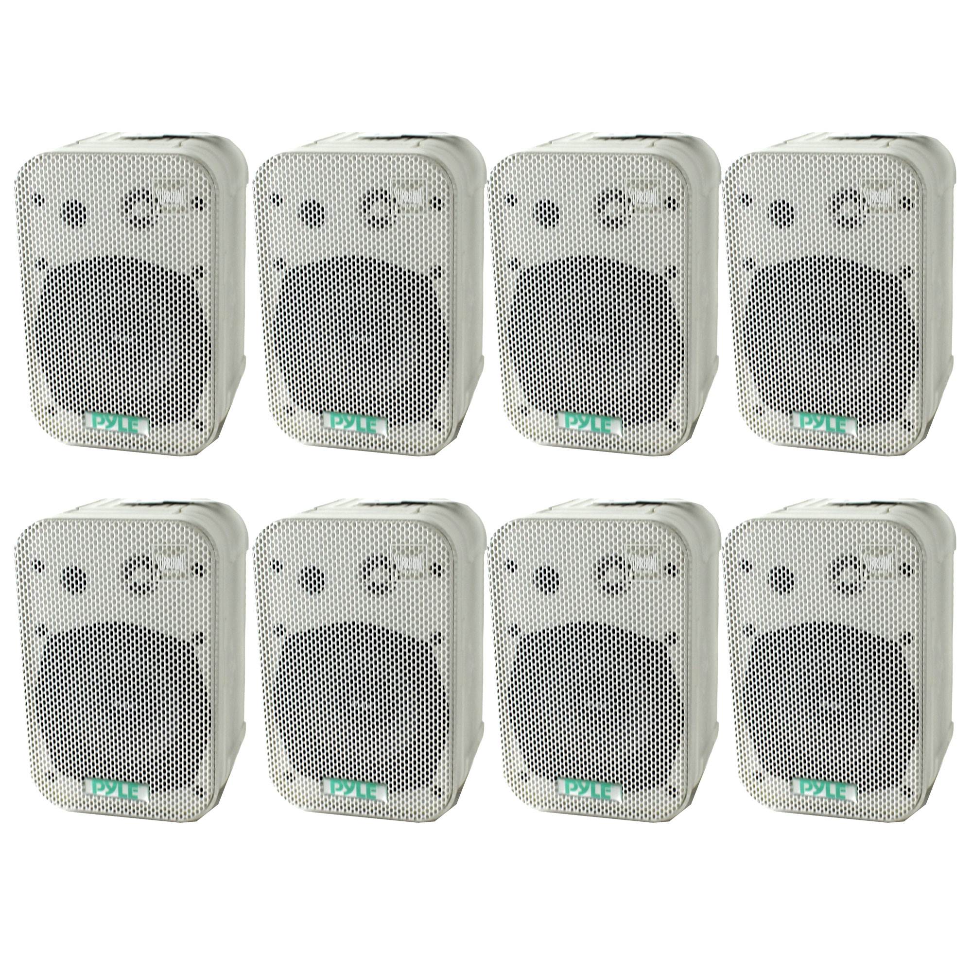 2 PYLE 5.25" 2-Way White In/Outdoor Waterproof Home Theater Speakers (8 Pack)