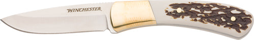 Winchester Knife 7" Oal Fixed - Ss/stag Handle W/sheath