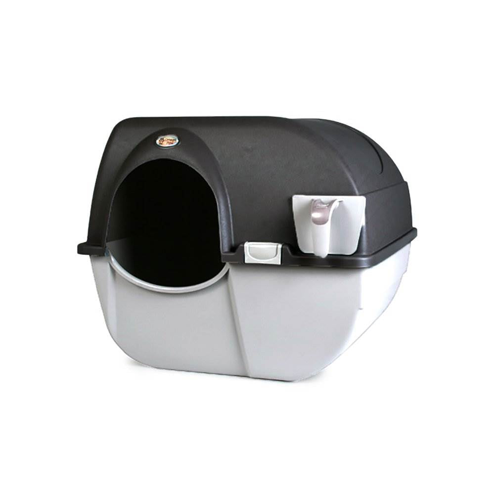Omega Paw Roll 'N Clean Self Cleaning Covered Cat Kitten Litter Box, Regular