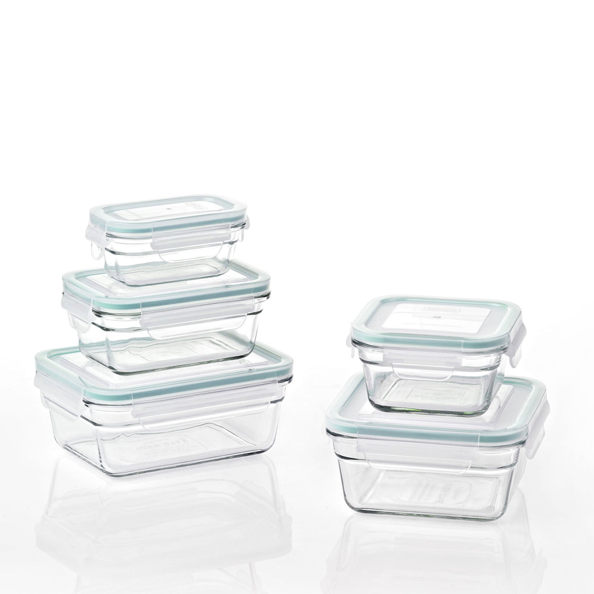 Glasslock Oven & Microwave Safe Glass Food Storage Containers 10 Piece Set(Used)