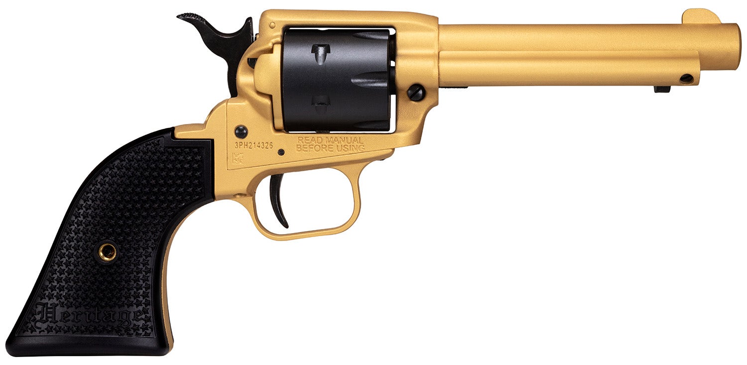 Heritage Mfg Rough Rider 22 LR Revolver 6 Shot 4.75" Gold Cerakote RR22S4