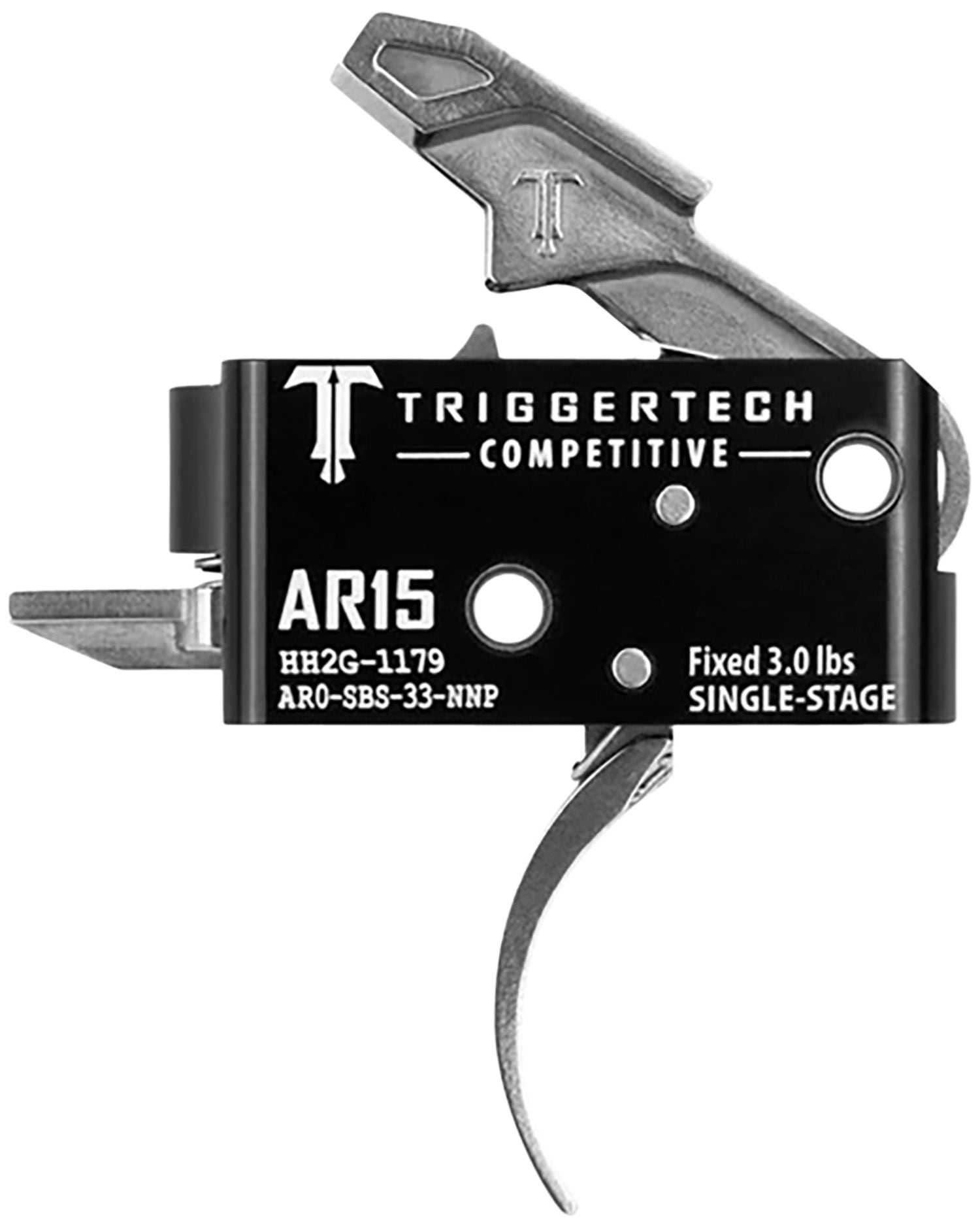 TriggerTech Competitive  Stainless Pro Curved Single-Stage 3 lbs Fixed for AR-15