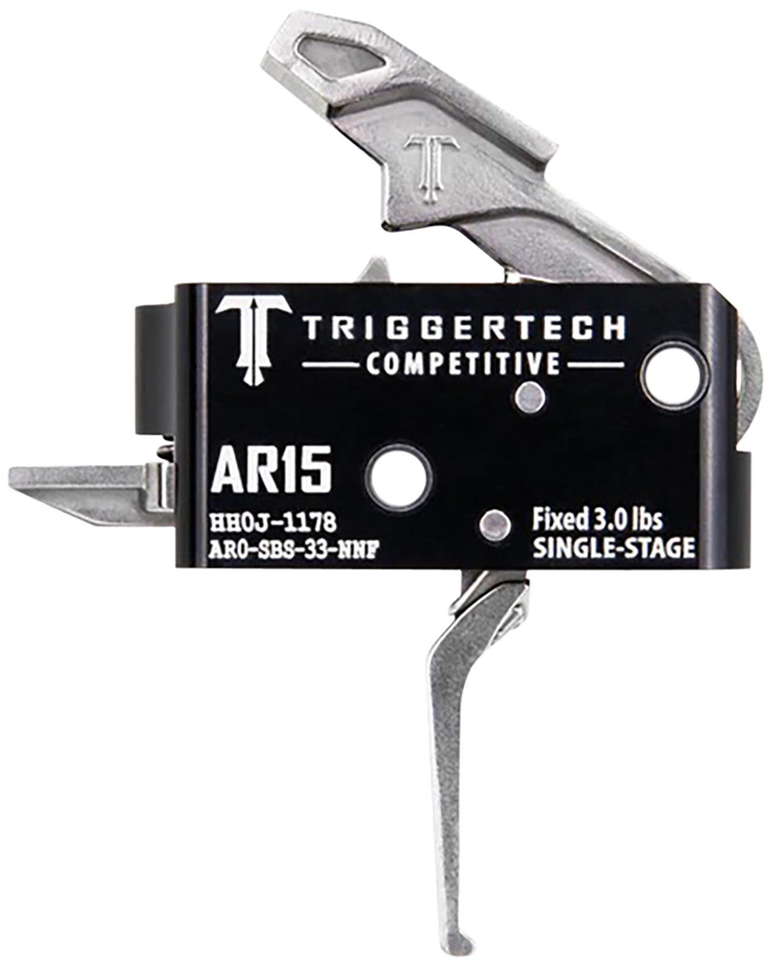 TriggerTech Competitive  Stainless Flat Single-Stage 3 lbs Fixed for AR-15