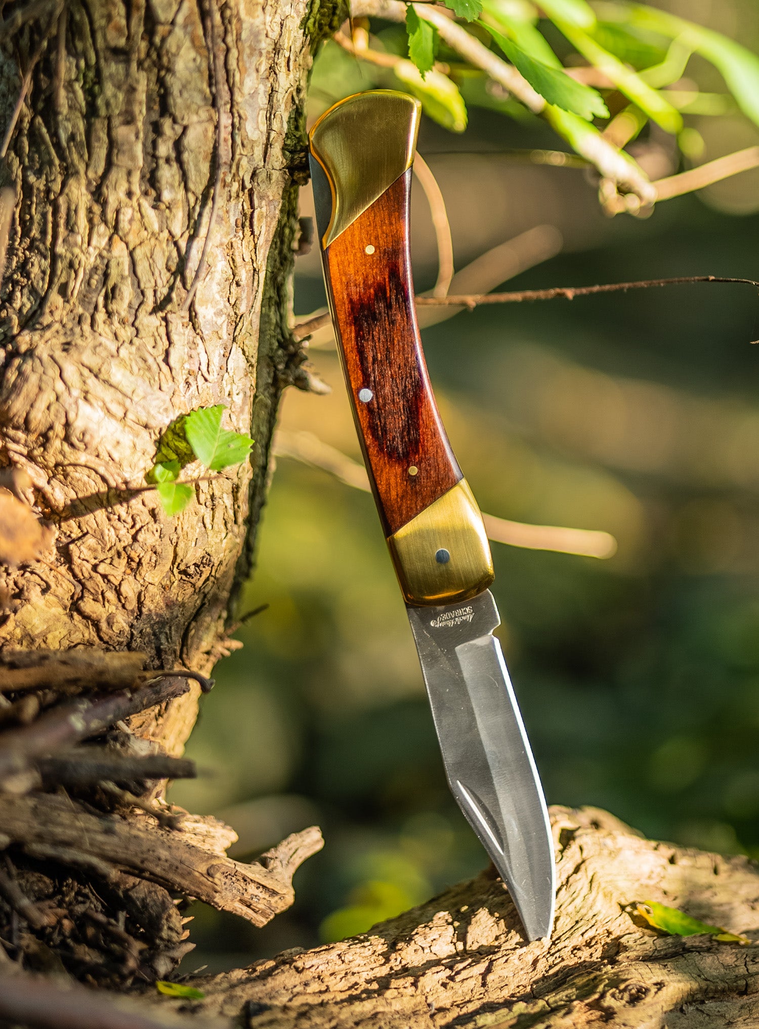 Uncle Henry LB7 Bear Paw 3.70" Folding Plain Stainless Steel Blade 5" Includes Sheath