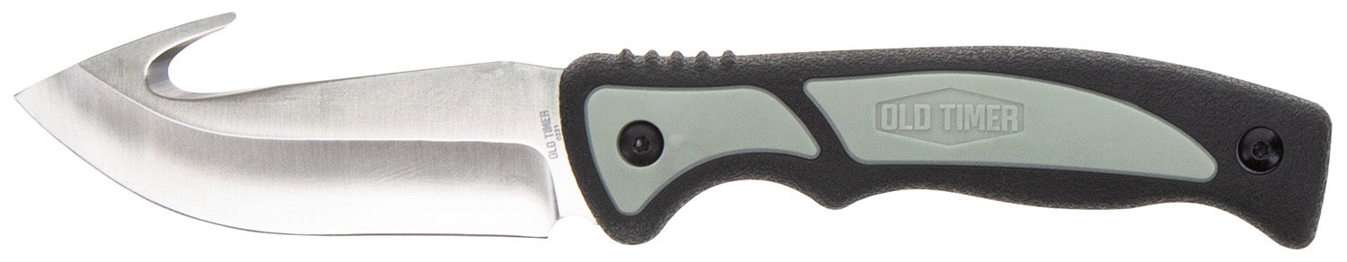Uncle Henry Trail Boss 3.70" Fixed Gut Hook Plain Stainless Steel Blade TPE Handle Includes Sheath