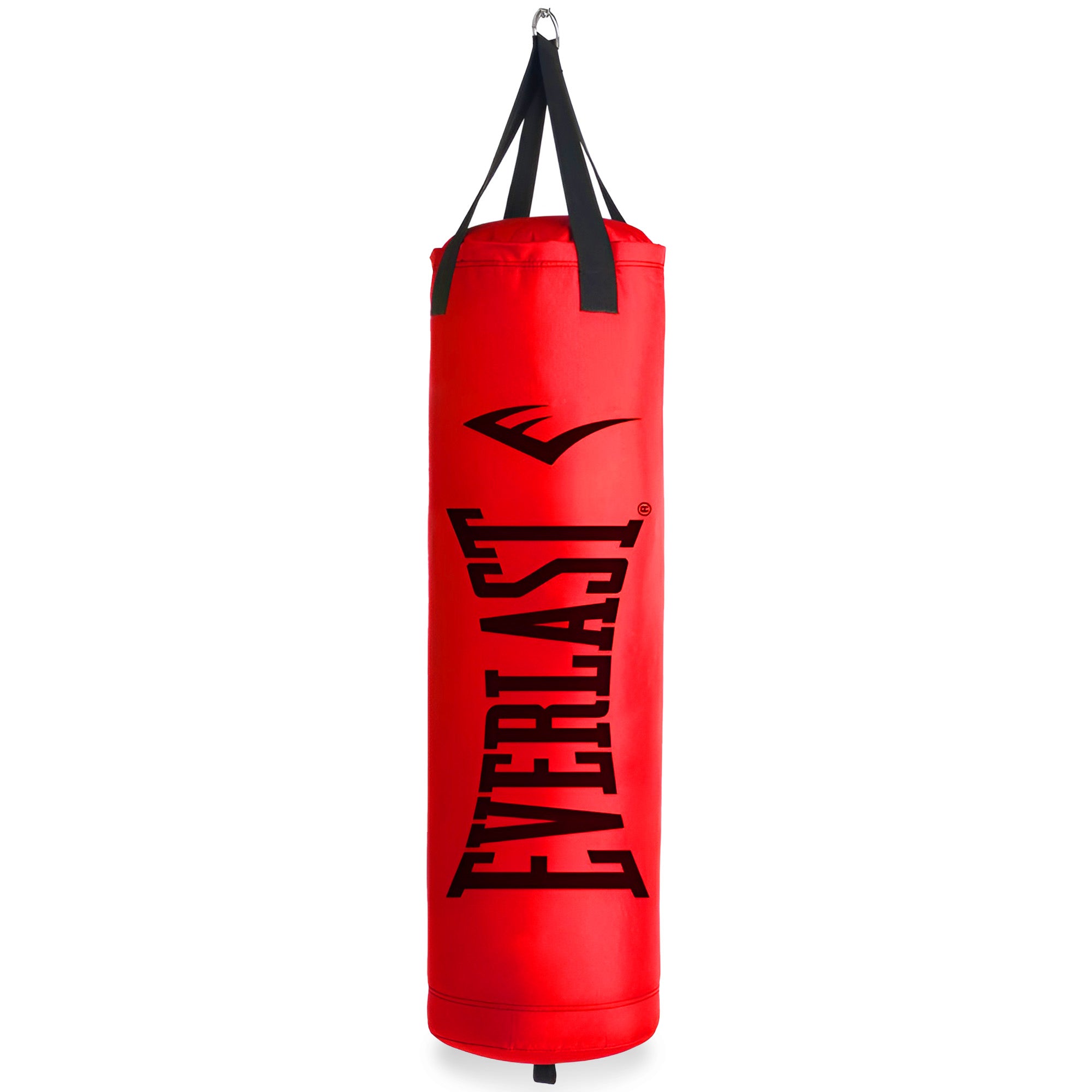 Everlast 80 LB Hanging Nevatear Polycanvas Heavy Kickboxing Punching Bag, Red