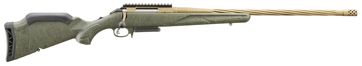 Ruger American Predator Rifle Gen II 6mm CM 3+1 22" Threaded Barrel w/Brake Steel Rec w/Rail Syn Stock Adj Trigger Green 46934