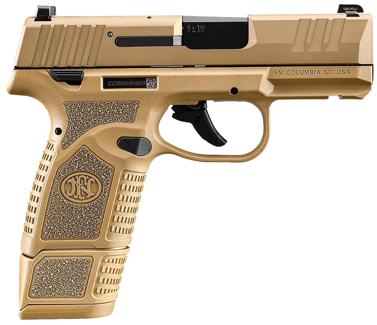 FN Reflex 9mm Luger 15+1/11+1 3.30" Bbl Steel Slide Micro-Compact Polymer Frame Tritium Sights SAO Flat Dark Earth 66101417