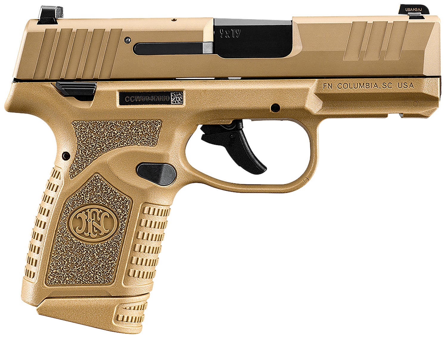 FN Reflex 9mm Luger 10+1 3.30" Barrel Steel Slide Micro-Compact Polymer Frame Tritium Sights SAO Flat Dark Earth 66101421