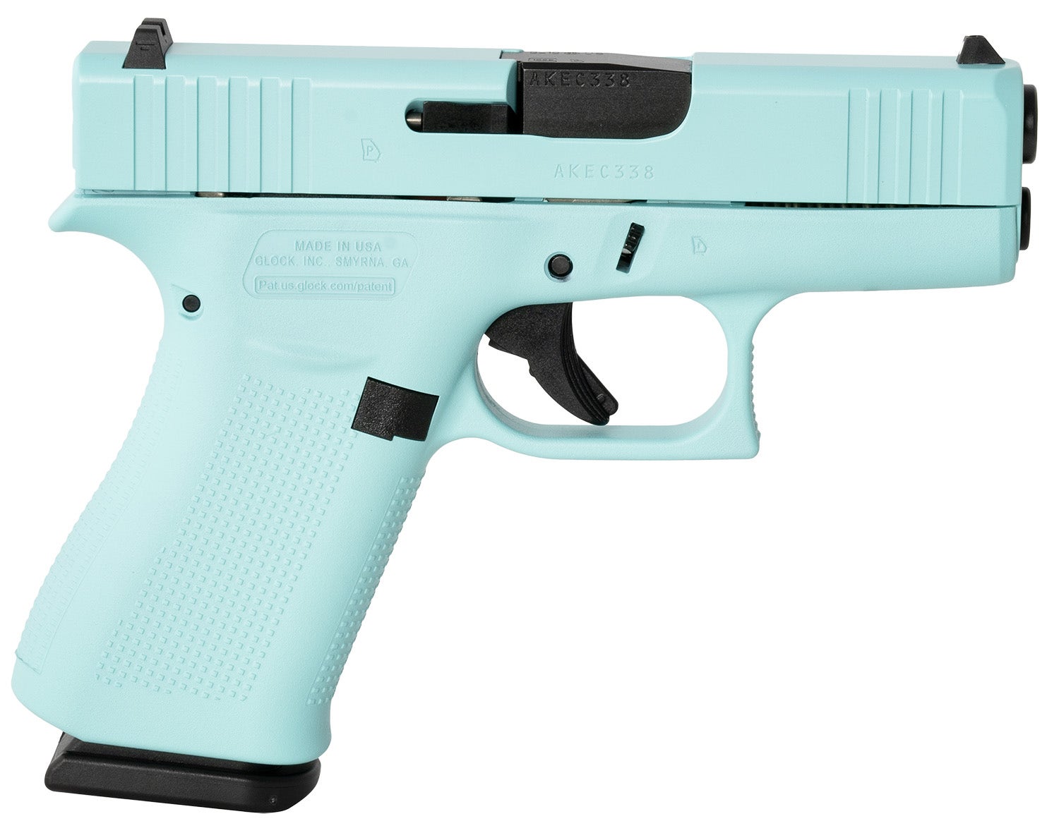 Glock G43X SC Frame 9mm Luger Pistol 10+1 3.41" Robins Egg Blue Cerakote UX4350204REB