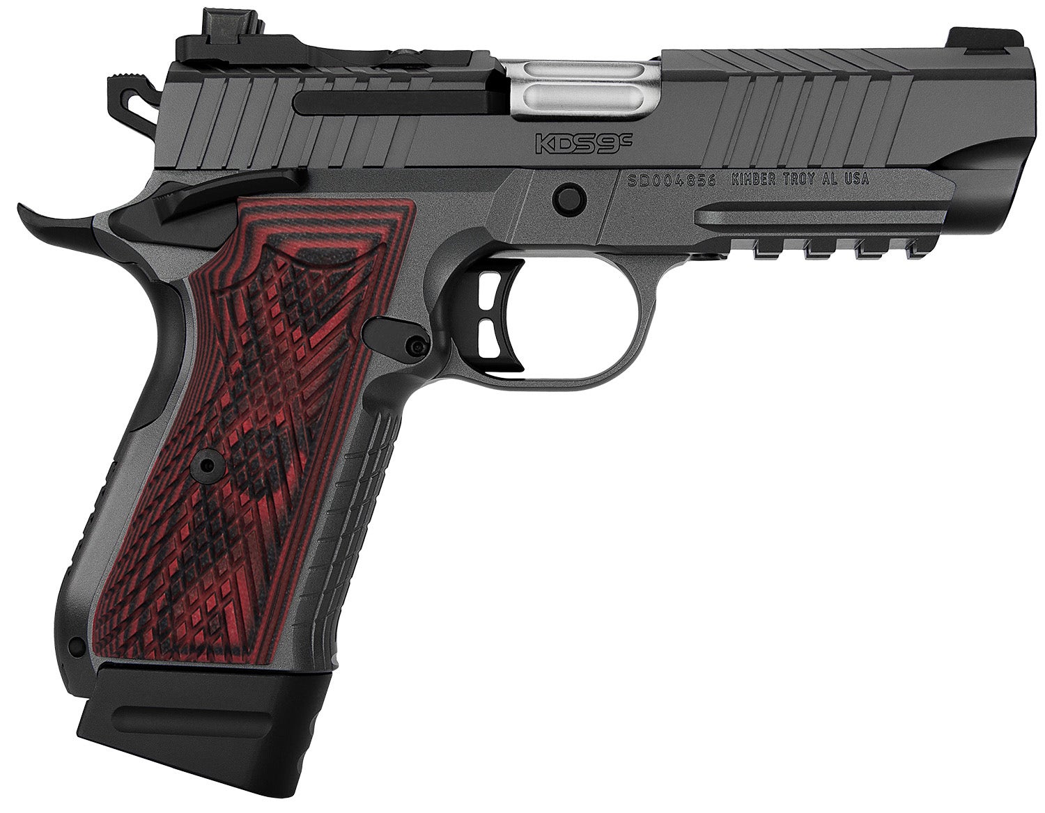 Kimber KDS9c Rail 9MM Pistol 4.09" Gray/Red/Black 3100024