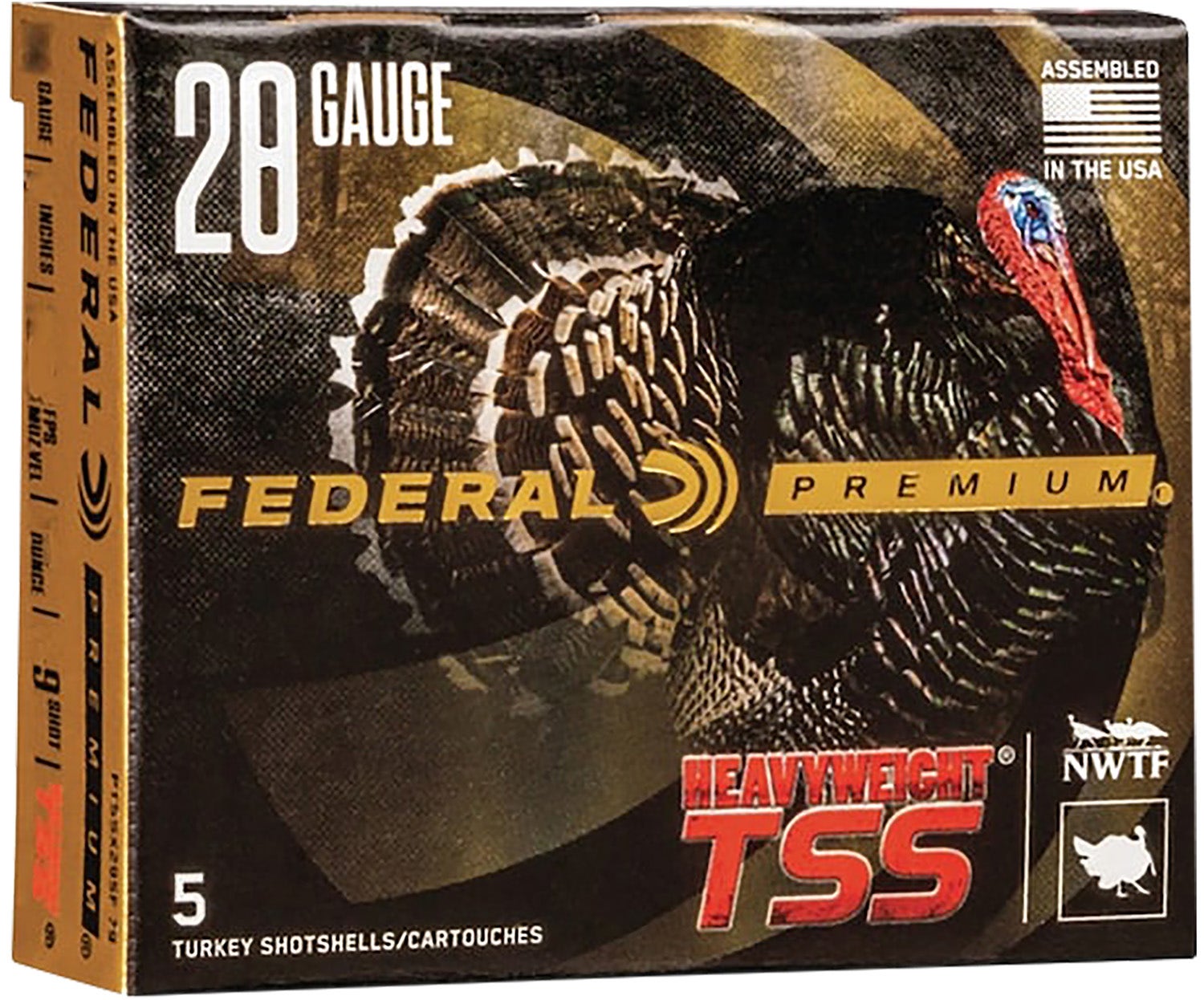 Federal Premium TSS 28 Gauge Ammo 2" 1 1/4 oz 9 Shot 5 Rounds PTSSX289F9