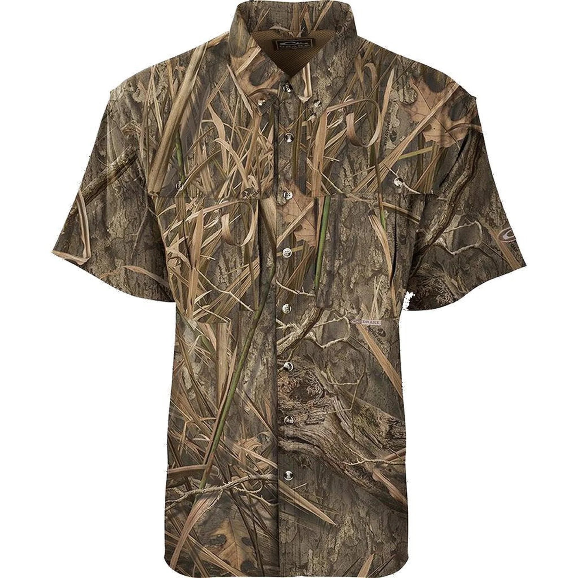 Drake Vented Wing Shooters Shirt Short Sleeve Camo - MossyOak Blades Habitat / Medium