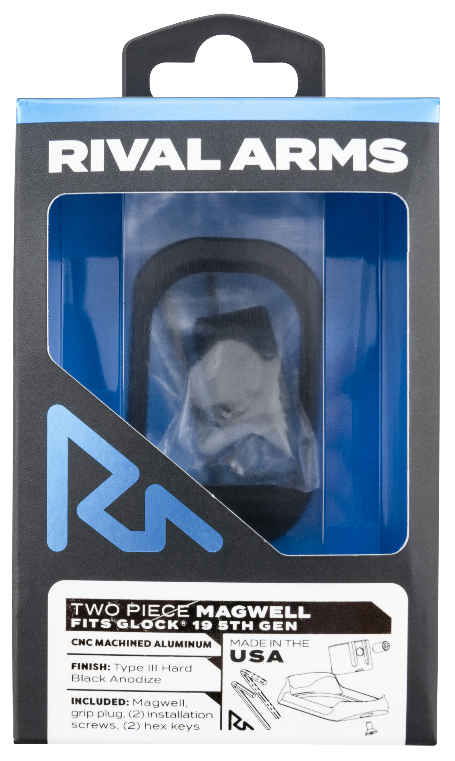 Rival Arms Two Piece Magwell, Rival Rara70g221a Magwell G19 Gen5 Blk