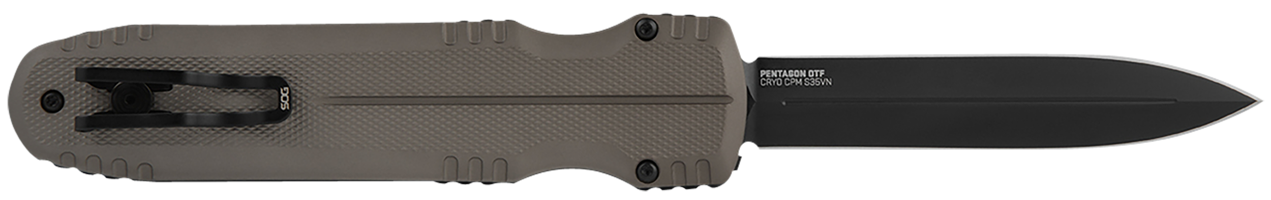 Sog Knife Pentagon Otf - Fde 3.79" Dbl Edge Blade