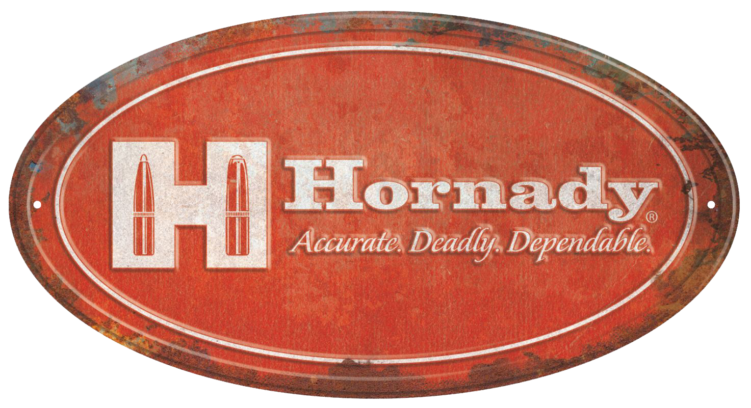 Hornady Oval Sign, Horn 99144   Hornady Oval Rustic Tin Sign