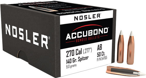 Nosler Accubond Bullets .270 Cal. 140 Gr. Spitzer Point 50 Pk.