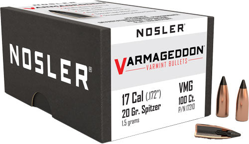 Nosler Varmageddon Bullets .17 Cal 20 Gr. Fb Tipped 100 Pk.