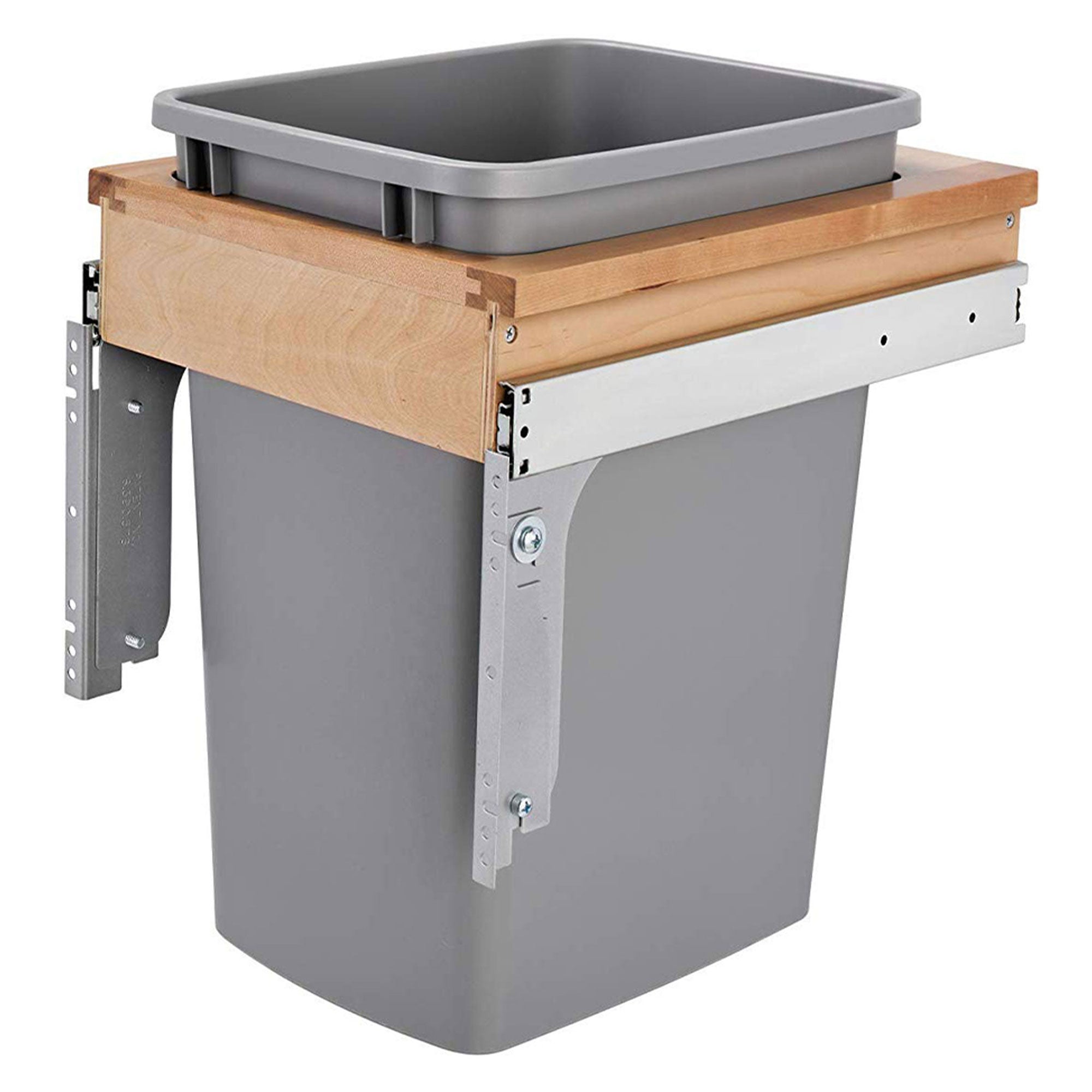 Rev-A-Shelf Single Pullout Trash Can, Reduced Depth, 35 qt., 4WCTM-1516DM-1