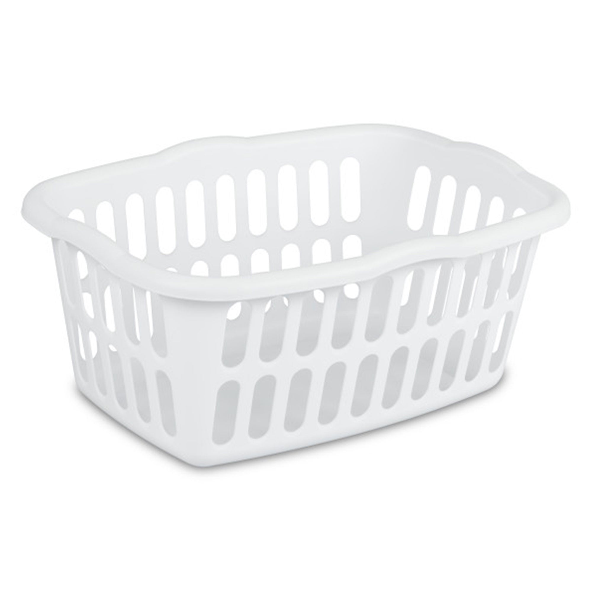 Sterilite 1.5 Bushel Rectangular Plastic Laundry Basket Bins, White, 12 Pack
