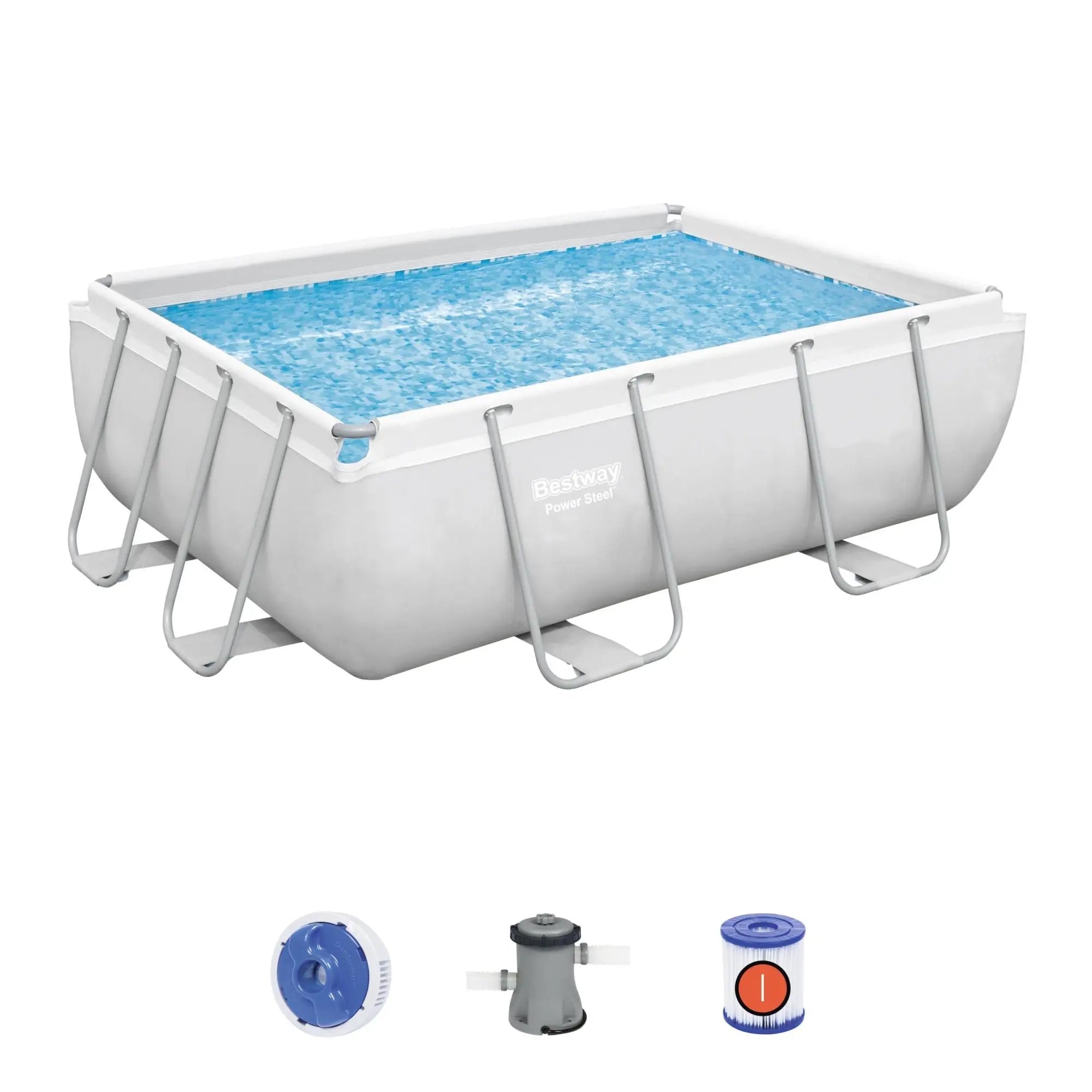 Bestway Power Steel Above Ground Summer Pool Set w/ Filter Pump, 9'x6'(Open Box)