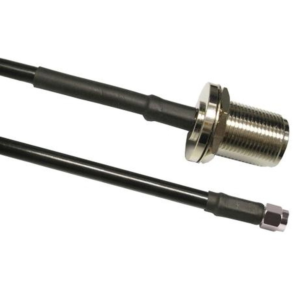 VENTEV 195-08-18-P2' 2' TWS-195 Antenna Extension Cable with N Female Bulkhead to SMA Male Includes Heat Shrink