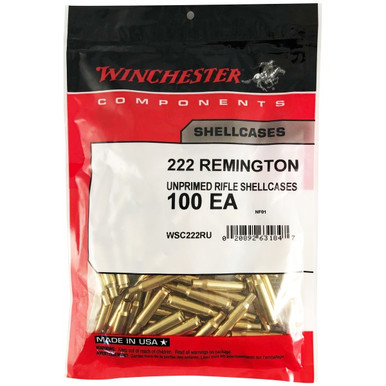 Winchester .222 Remington Unprimed Rifle Brass 100cnt-WSC222RU