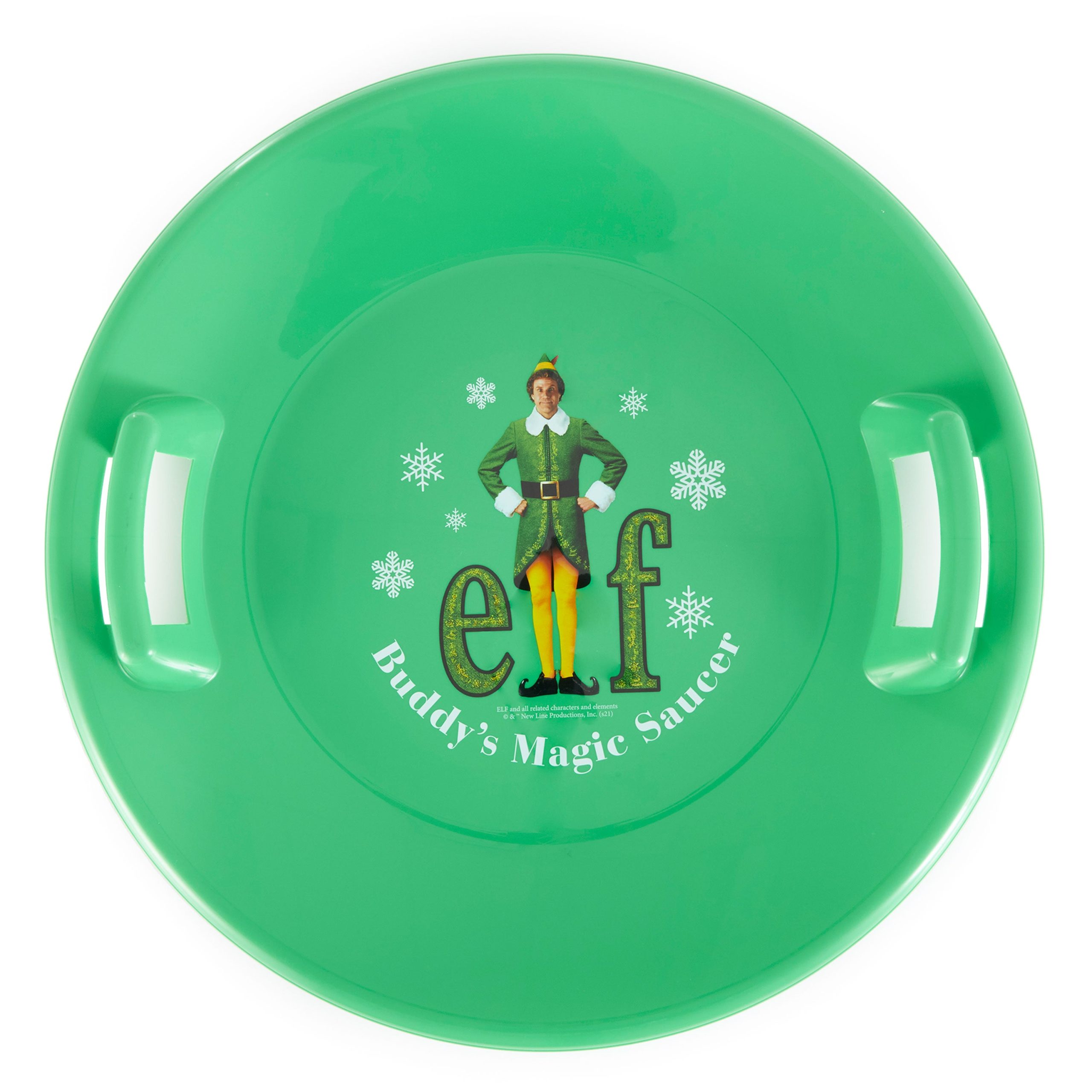 Slippery Racer Downhill The Elf Plastic Saucer Disc Snow Sled, Green (Open Box)