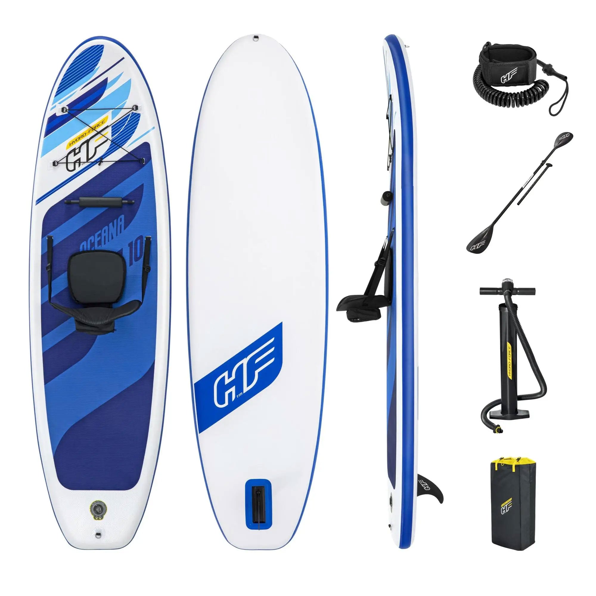 Bestway Hydro Force Inflatable 10 Foot SUP Stand Up Paddle Board Set (Open Box)