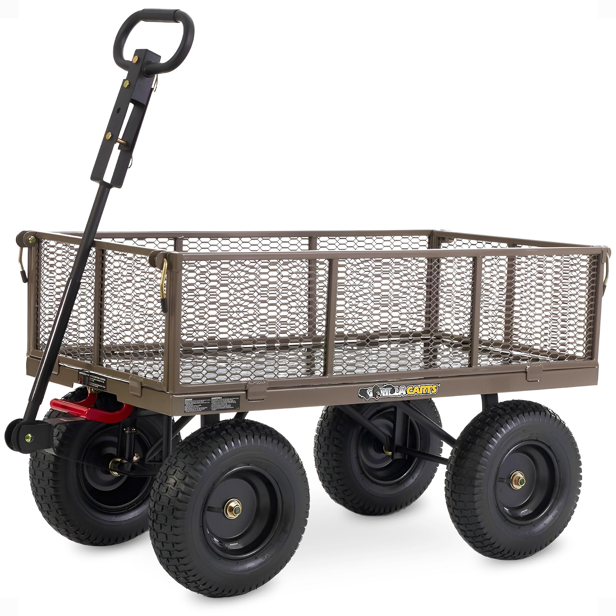 Gorilla Carts Steel Dump Cart Garden Beach Wagon, 1,200 Pound Capacity, Gray