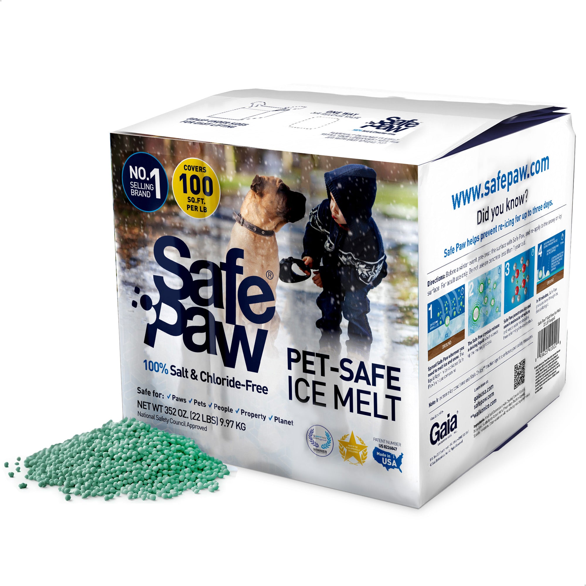 Safe Paw Dog Pet Non Toxic Saltless Ice Melt, 22lb Flexicube (Open Box)
