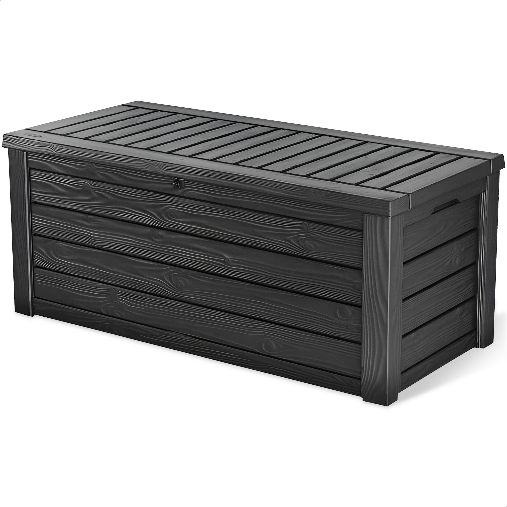 Keter Westwood 150 Gallon Plastic Outdoor Furniture Storage Deck Box, Dark Gray
