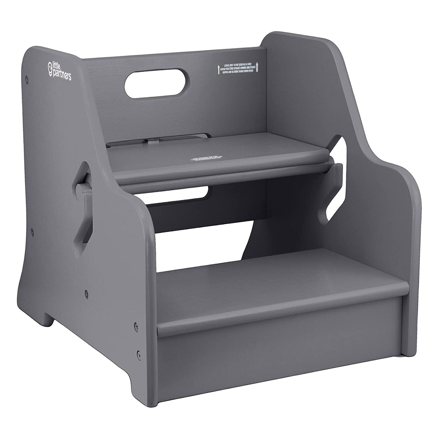 Little Partners Growing Adjustable Height Wooden Step Stool, Earl Grey (Used)