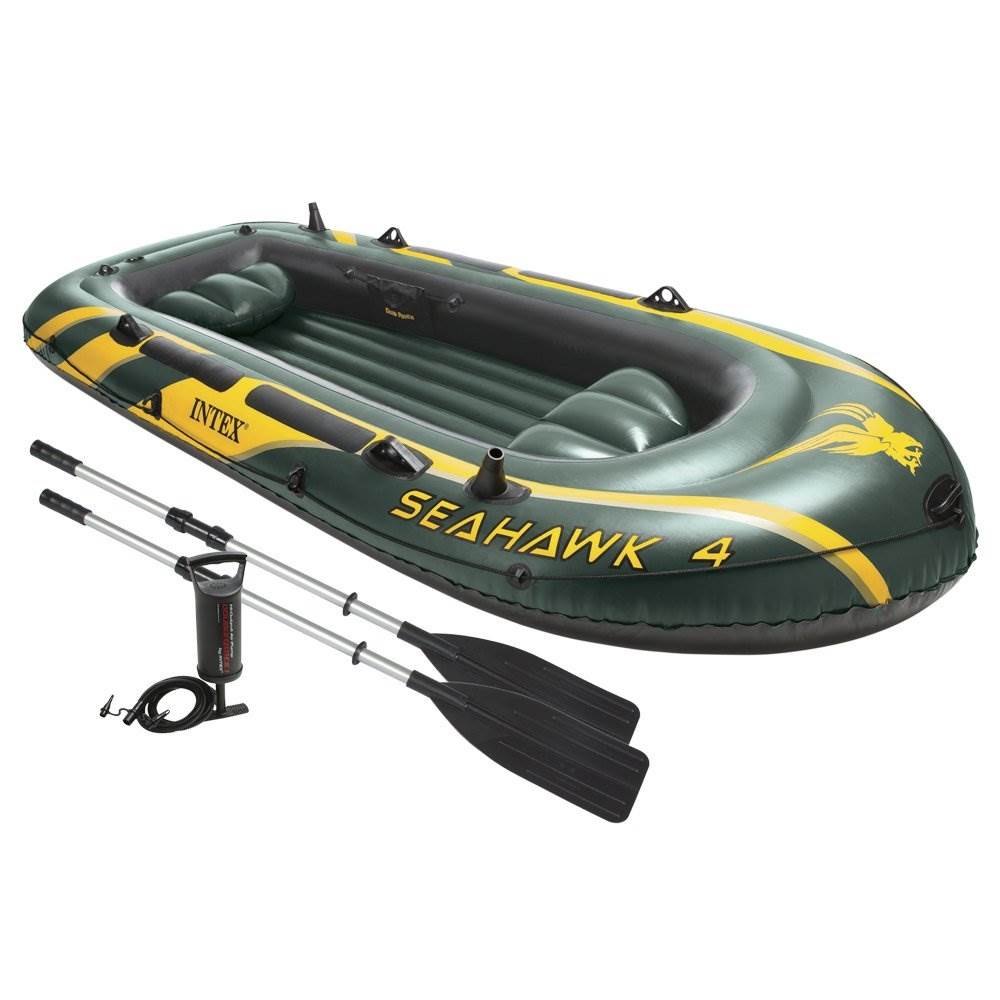 INTEX Seahawk 4 Inflatable Rafting/Fishing Boat Set (Open Box)