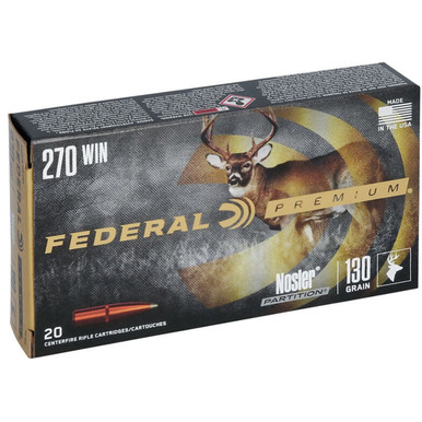 Federal Premium .270 Winchester 130gr Nosler Partition 20Rnd Rifle Ammunition